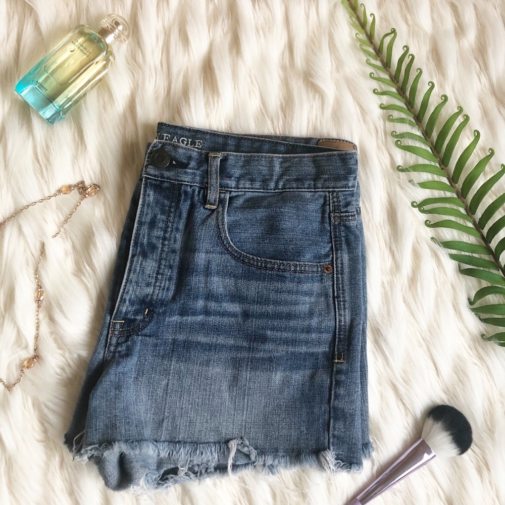 AE cutoff denim shorts